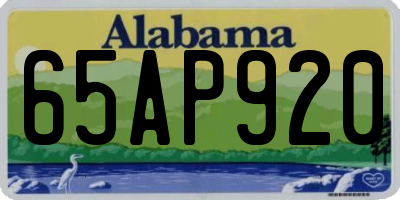 AL license plate 65AP920