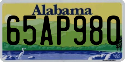 AL license plate 65AP980