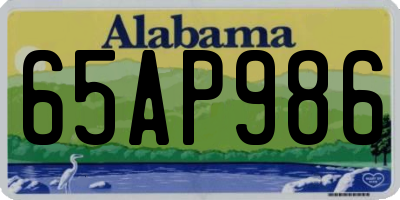 AL license plate 65AP986