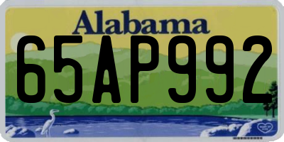 AL license plate 65AP992