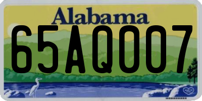 AL license plate 65AQ007