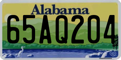 AL license plate 65AQ204