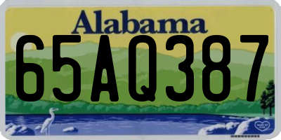AL license plate 65AQ387