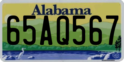 AL license plate 65AQ567