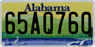 AL license plate 65AQ760