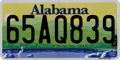 AL license plate 65AQ839