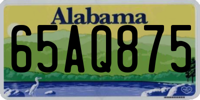 AL license plate 65AQ875
