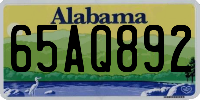 AL license plate 65AQ892