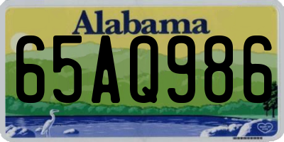 AL license plate 65AQ986