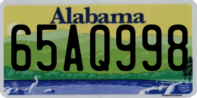 AL license plate 65AQ998