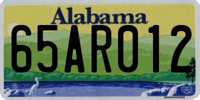 AL license plate 65AR012