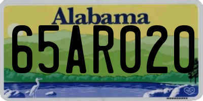 AL license plate 65AR020