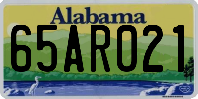 AL license plate 65AR021