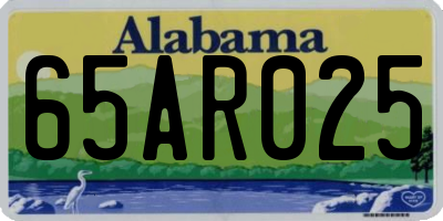 AL license plate 65AR025