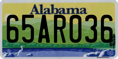 AL license plate 65AR036
