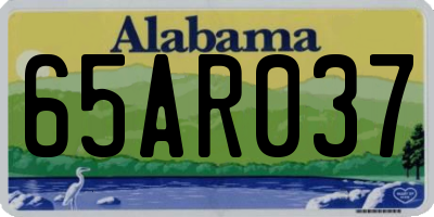 AL license plate 65AR037