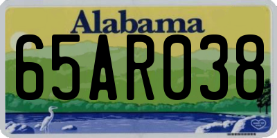 AL license plate 65AR038