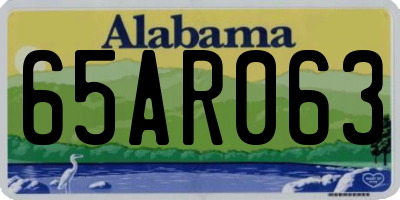 AL license plate 65AR063