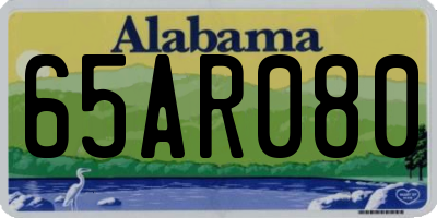 AL license plate 65AR080