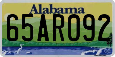 AL license plate 65AR092