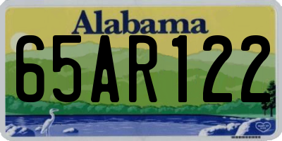 AL license plate 65AR122