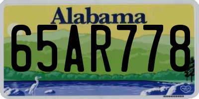 AL license plate 65AR778