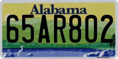 AL license plate 65AR802