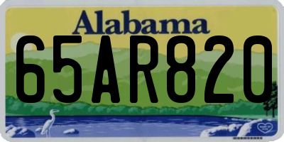 AL license plate 65AR820