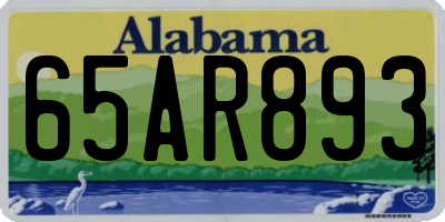 AL license plate 65AR893