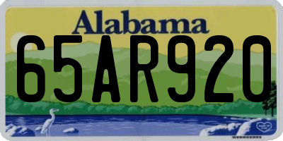 AL license plate 65AR920