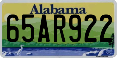 AL license plate 65AR922