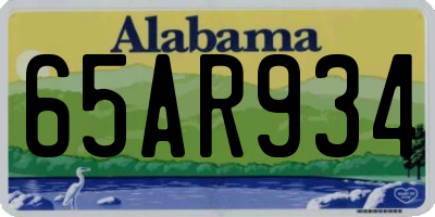 AL license plate 65AR934