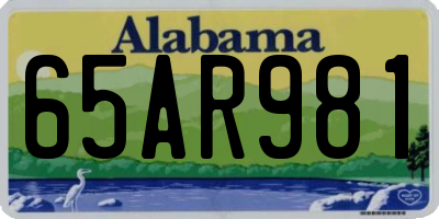 AL license plate 65AR981