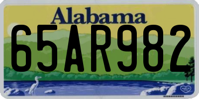 AL license plate 65AR982