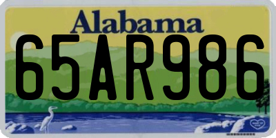 AL license plate 65AR986