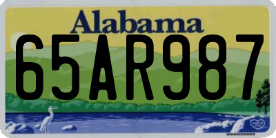 AL license plate 65AR987