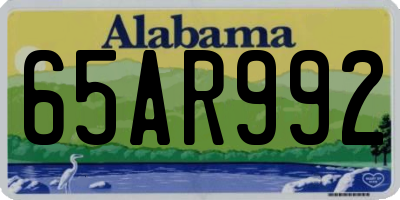 AL license plate 65AR992