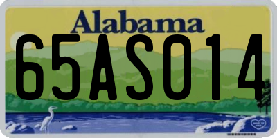 AL license plate 65AS014