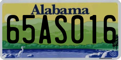 AL license plate 65AS016