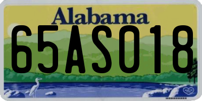 AL license plate 65AS018
