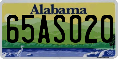 AL license plate 65AS020