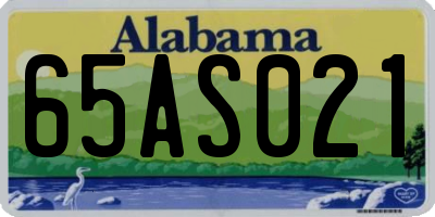 AL license plate 65AS021