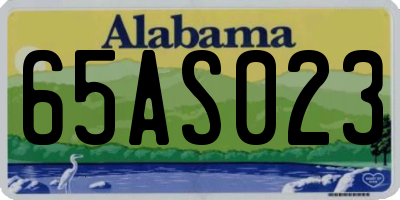 AL license plate 65AS023