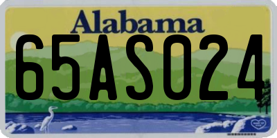 AL license plate 65AS024