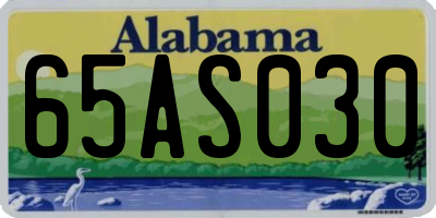 AL license plate 65AS030