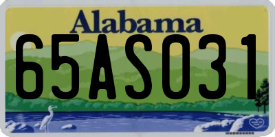AL license plate 65AS031