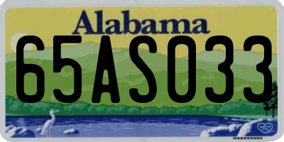 AL license plate 65AS033