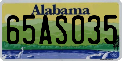 AL license plate 65AS035
