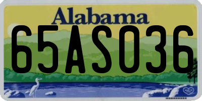 AL license plate 65AS036