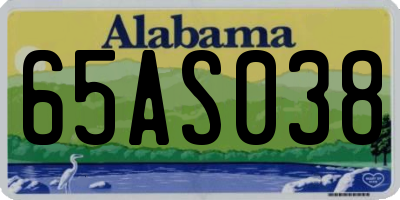 AL license plate 65AS038